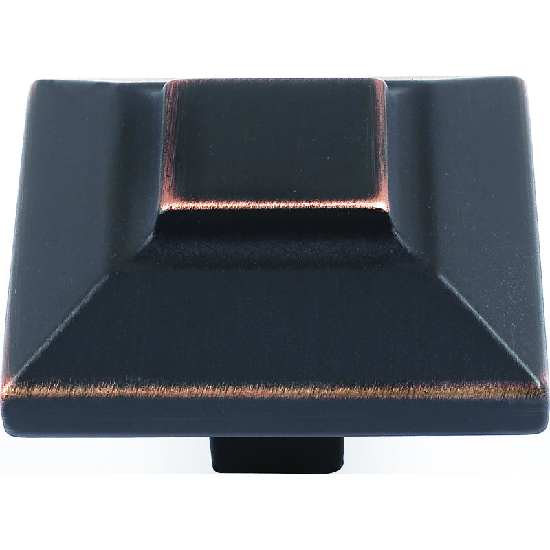 Trocadero 1 1/2" Length Square Knob, Venetian Bronze