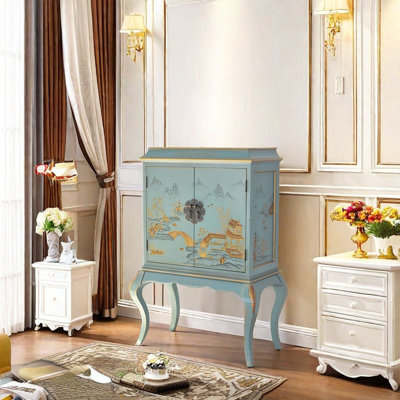 Hand Painted Solid Wood Cabinet