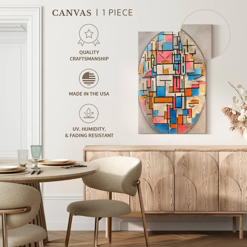 Composition ovale avec plans couleur I, H 24 po x l 16 po
