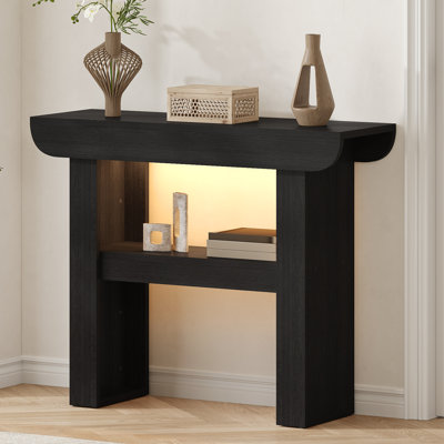Modern 39" Narrow  Console Table,  Entryway Table Foyer Table with Tape Lights