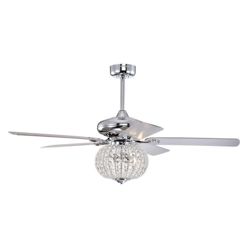 Ventilateur de plafond en cristal à 52 pales 52 po avec télécommande et ensemble d'éclairage inclus Gahila