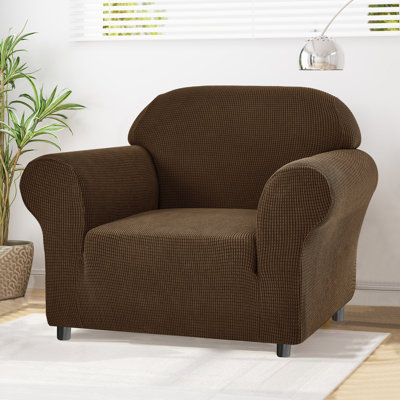 One Piece Soft Stretchy Spandex Box Cushion Armchair Slipcover