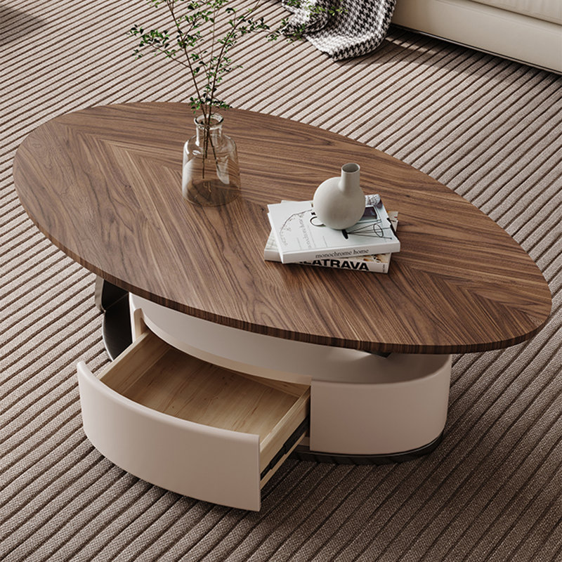 Light luxury oval storage coffee table