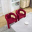 Ensemble de 2 fauteuils d'appoint rembourrés en velours de velours en peluche rouge Ruby, fauteuils modernes pour salon, pour adultes-531152088