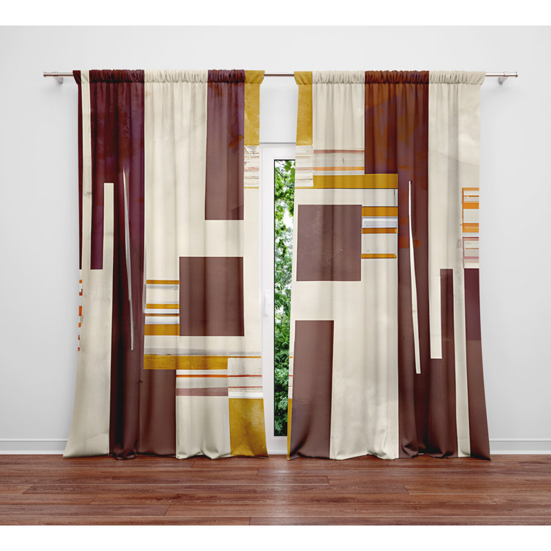 Amaryl Semi Sheer Curtain Panel Pair, 40" W x 52" L