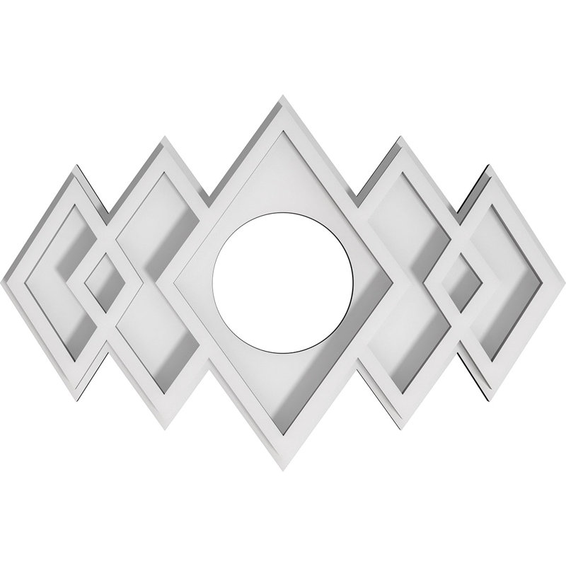 Diamètre intérieur de médaillon contemporain en PVC de 3 po Zoe, H 8 po x l 12 po x P 1 po