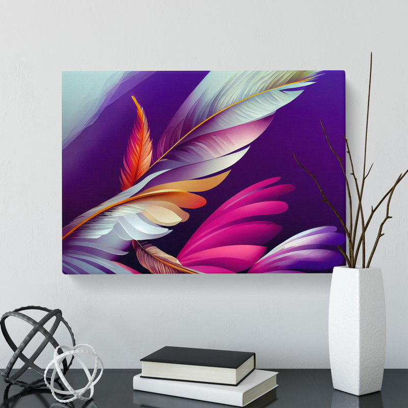 Lush Bird Feathers - Wrapped Canvas Print, 35cm H x 50cm W x 3cm D