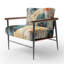 Fauteuil d'appoint rembourré abstrait bleu sarcelle I Petal Mosaics I-746898175