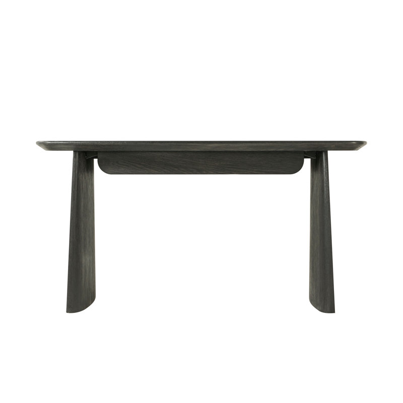 Repose Solid Wood Writing Desk, Charcoal Oak