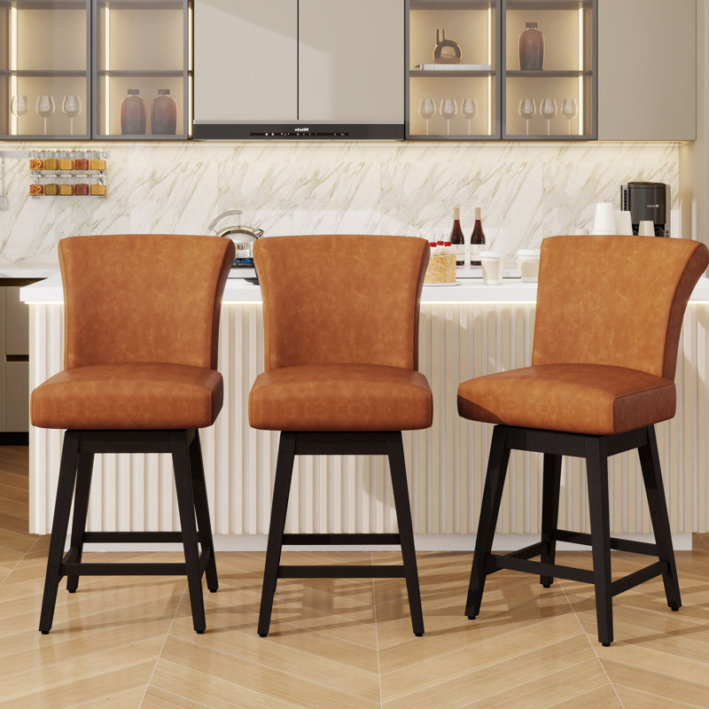 Tabouret pivotant pour comptoir et bar pour îlots de cuisine, Brun, 3