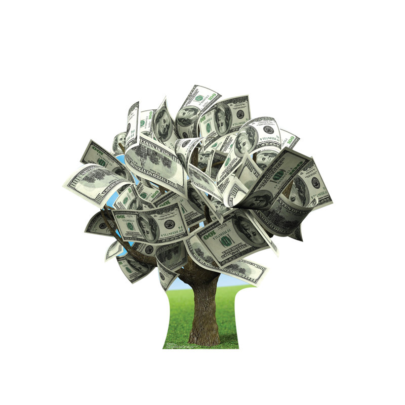 44 x 45 Inch Money Tree Cardboard Stand-Up Decor