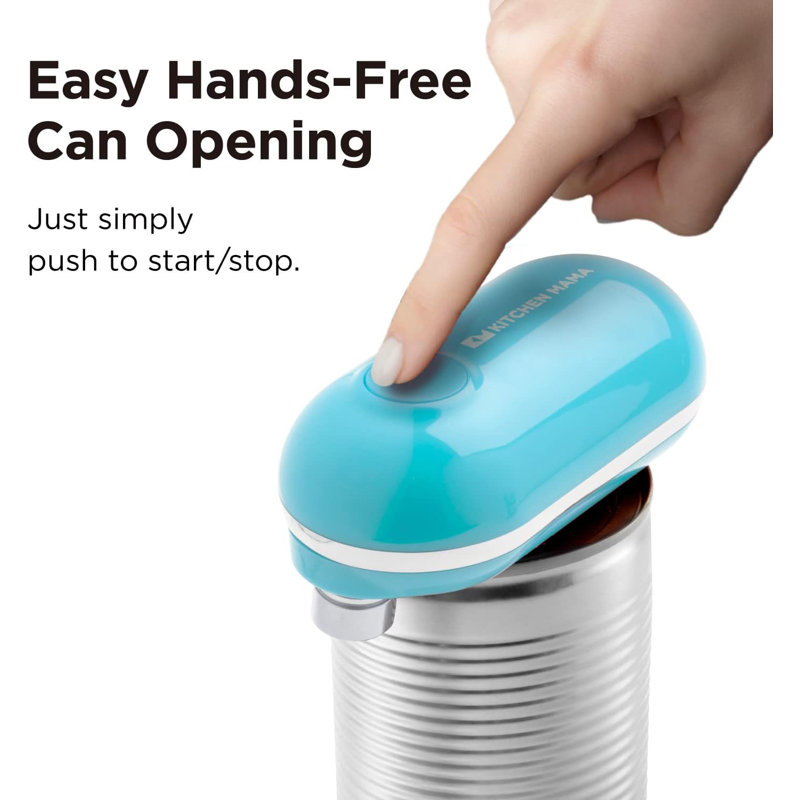Blue Mini Electric Can Opener with Smooth Edge