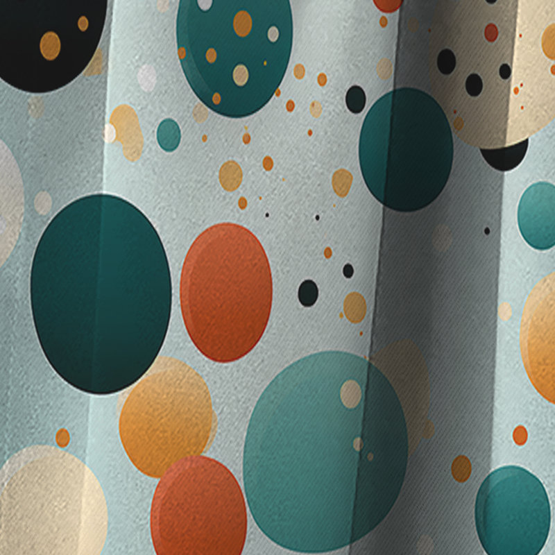 Motif à pois rétro IV - Rideau abstrait - Rideau occultant - 1 panneau, L 52 po x L 120 po
