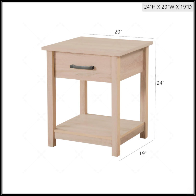 Table de chevet Salem, Brun