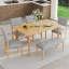 Ensemble de table de salle à manger 6 pièces, table de salle à manger rustique de style campagnard avec 4 chaises rembourrées et banc, ensemble de table de salle à manger en bois massif pour 6 personnes (assemblage facile, bois naturel délavé)-353366201-353366203-353366197