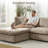 Oversized Down-Filled Modular Sofa With Ottomans-427721370-418034111