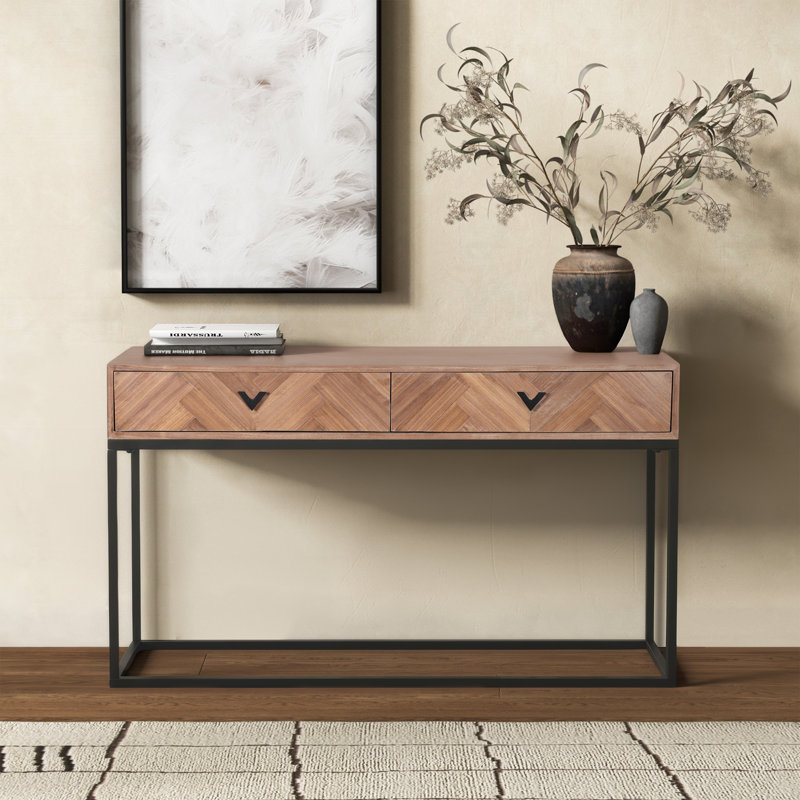 Sherriandra 2 Drawer Console, Walnut