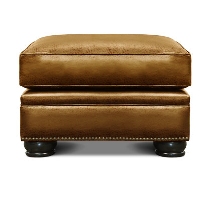 Royale 28" Wide Genuine Leather Tufted Rectangle Cocktail Ottoman by Eleanor Rigby