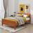 Wooden Platform Bed With A Comfortable Headboard And Sturdy Wooden Slat Support System-648474256-648474260