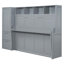 Grand lit escamotable mural avec placard et tiroirs, grand lit, gris