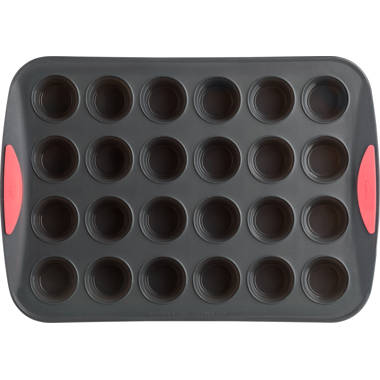 Trudeau Silicone Mini Muffin Pan-Red, 24 Cavity