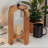 Wooden Hurricane Candle Holder with Metal Handle