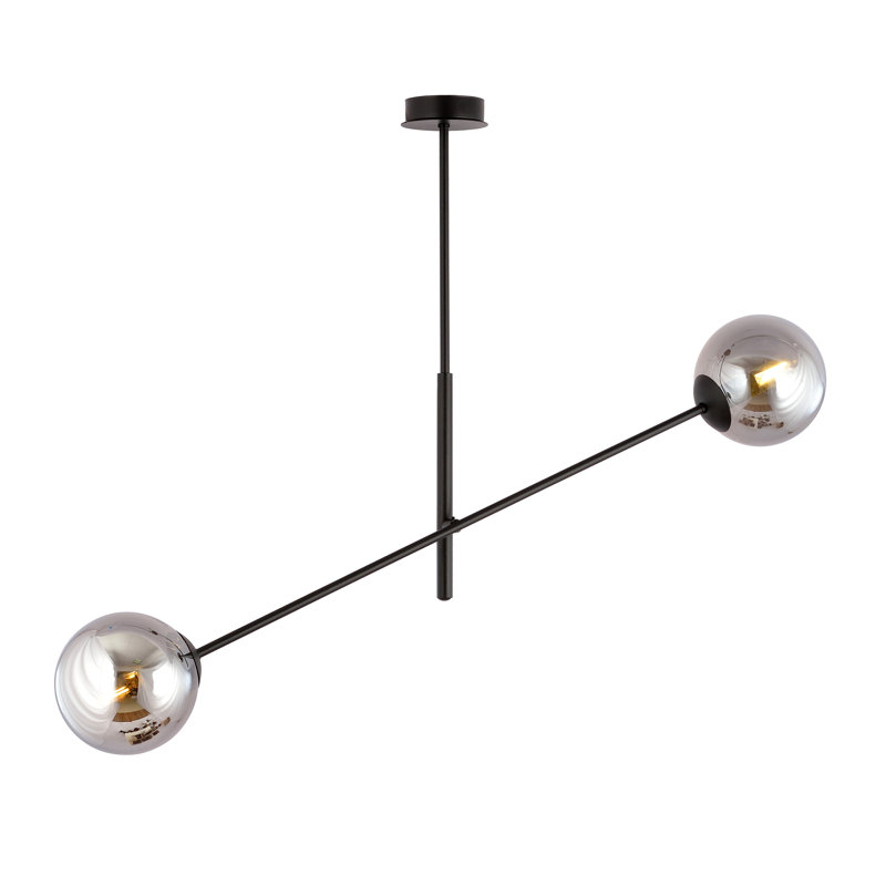 2-Light Sputnik Chandelier, Graphite