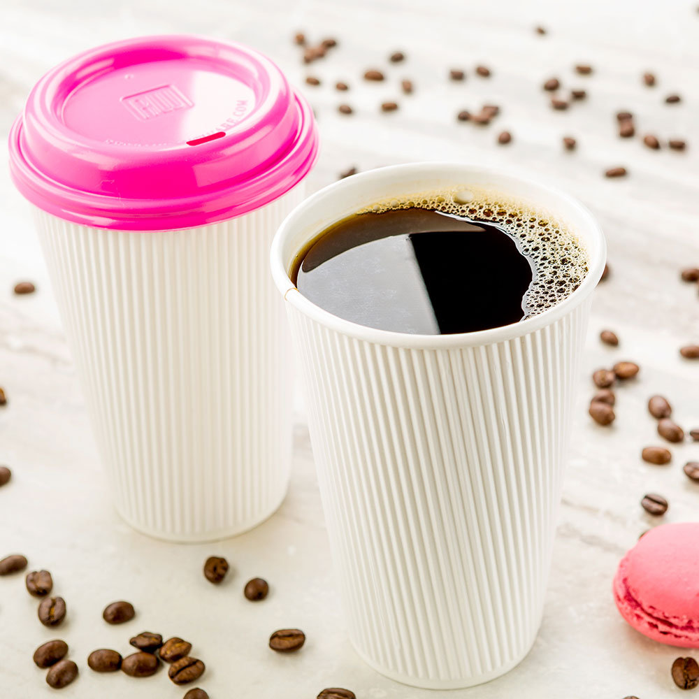 Restaurantware 20 Oz White Paper Coffee Cup - Ripple Wall - 3 1/2