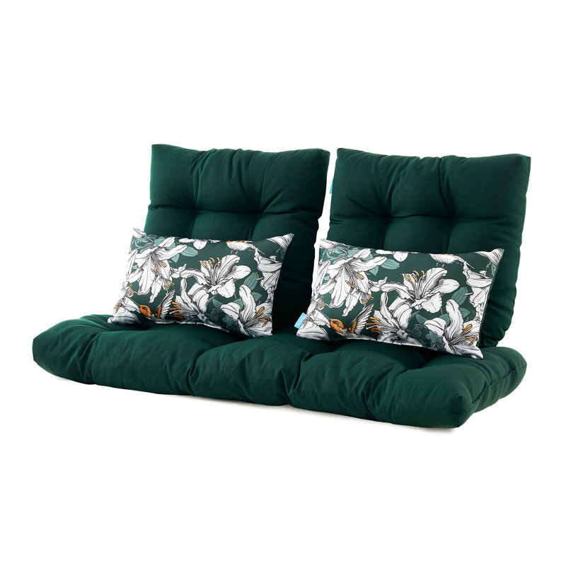 Ensemble de 5 coussins de causeuse en U Cassella, Vert invisible