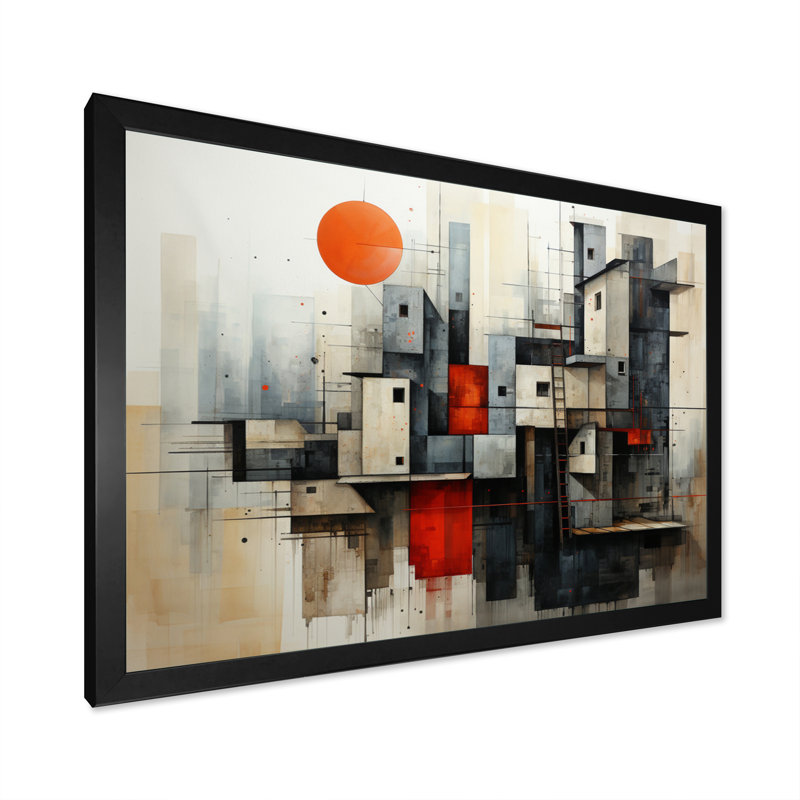 Abstract Architectures II - reproduction, H 30 po x l 40 po x P 1,5 po, Cadre simple noir