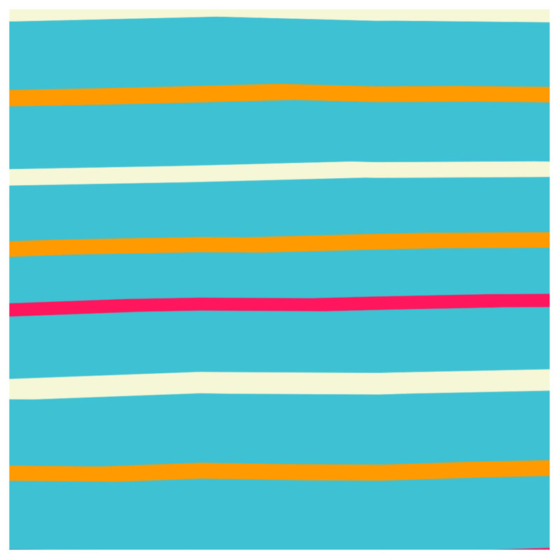 Tapis de bain turquoise à rayures roses et orange, L 24 po x L 17 po