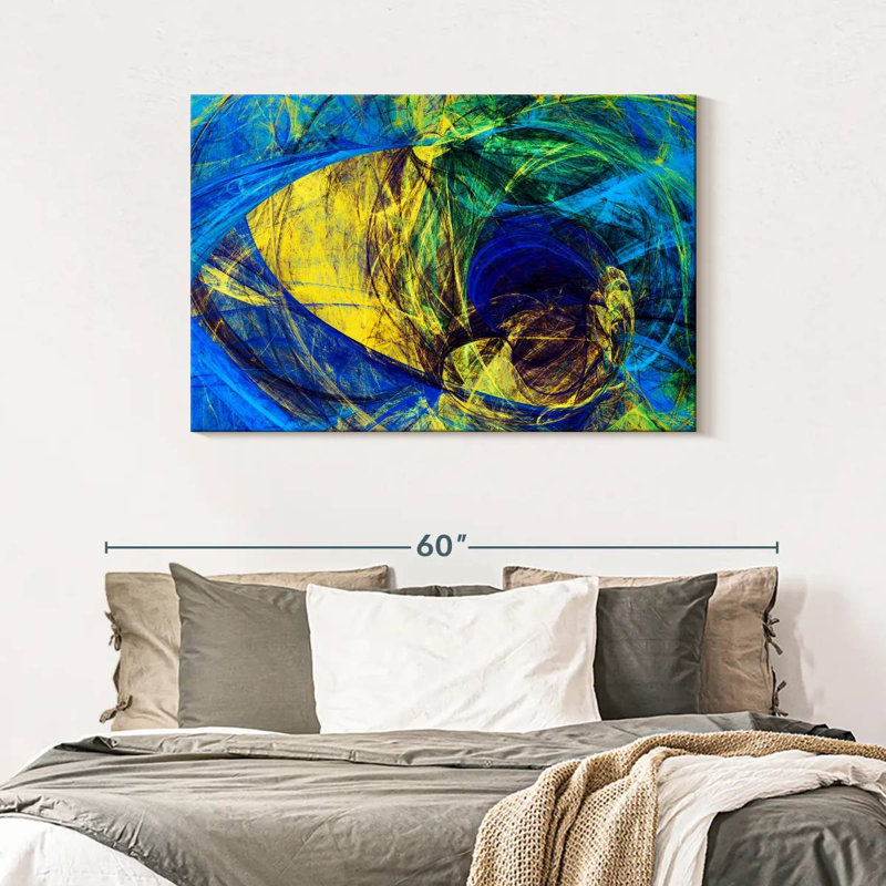 Avery Blue Abstract Tunnels, 30" H x 45" W