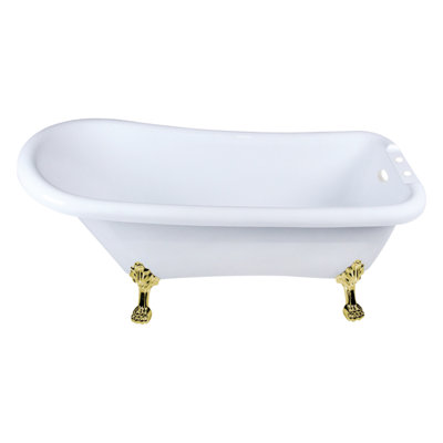 Baignoire de trempage autoportante en acrylique 67 po x 28 po Aqua Eden