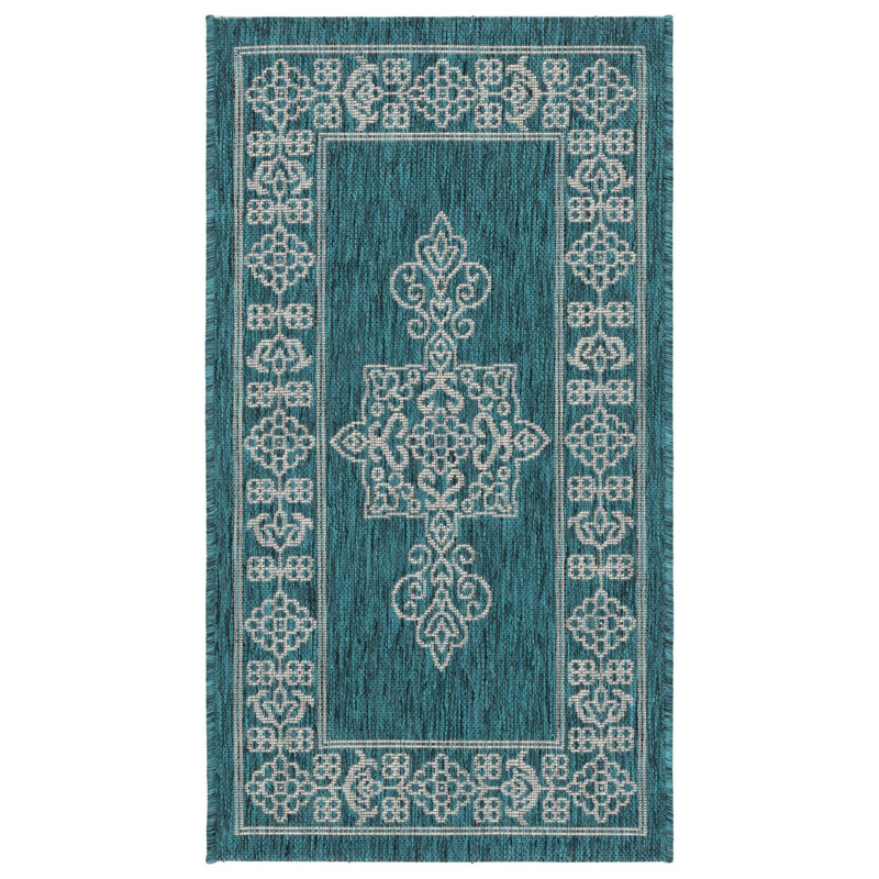 Amedee Performance Oriental Indoor/Outdoor Area Rug, Rectangle 2' x 3'7"