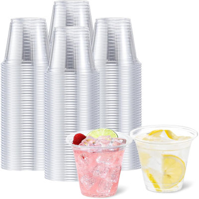 Paquet de 250 tasses à vin en plastique jetables de 9 oz avec résistance à la chaleur plus élevée