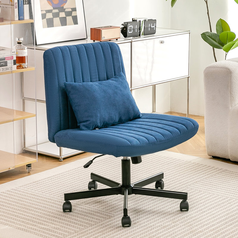 Fauteuil de bureau Linen Criss Cross, Lin, Bleu