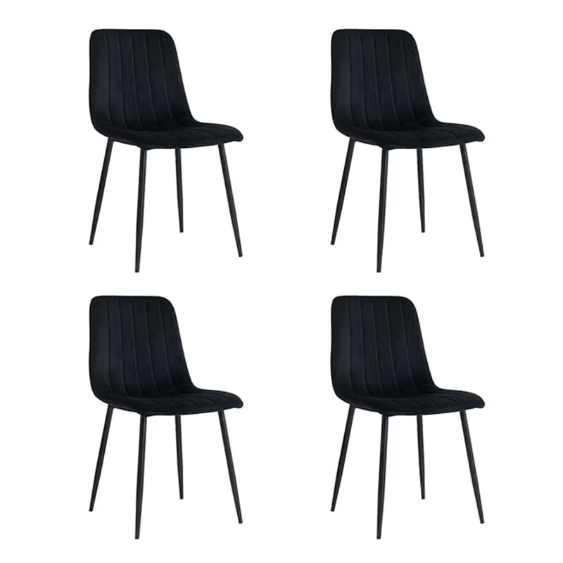 Ensemble de 4 chaises de salle à manger, chaises de salle à manger modernes, chaises de cuisine avec siège rembourré et pieds en métal