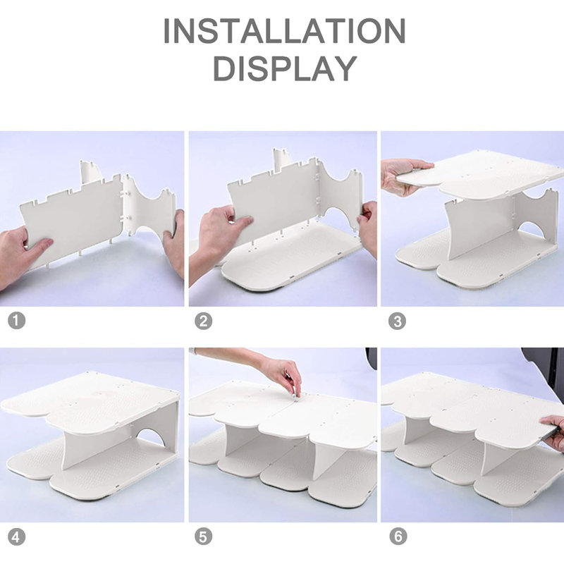 6-tier Adjustable Shoe Rack Space-saving Stand White
