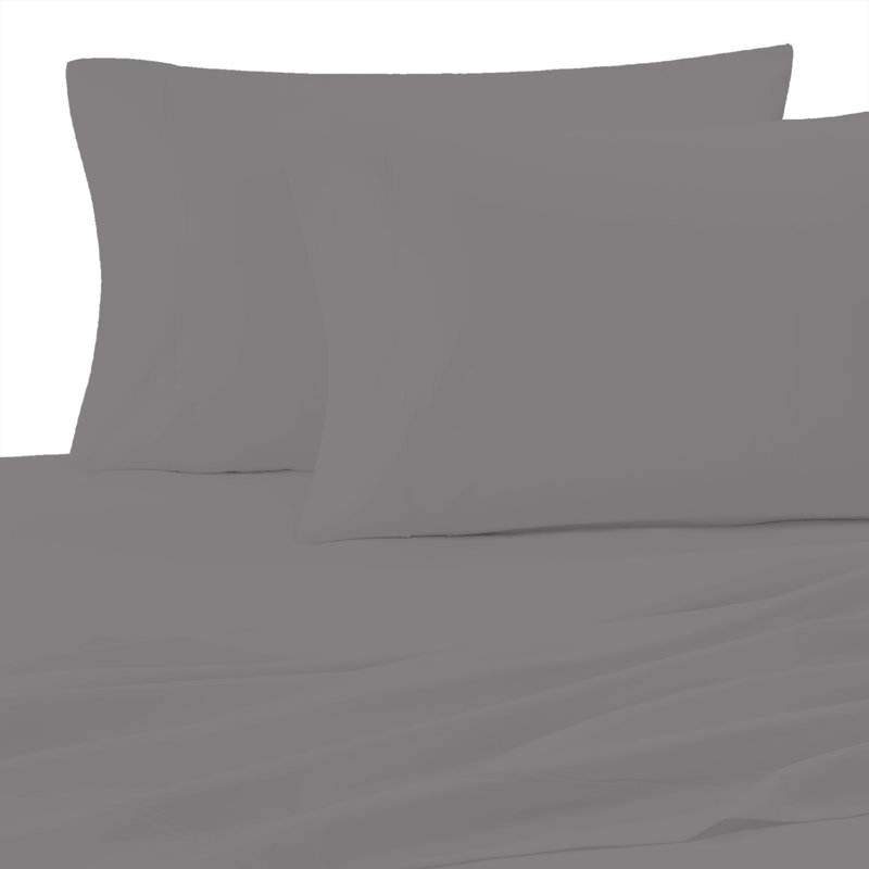 Taies d'oreiller 100% coton ultralégères, Simple, Gris foncé