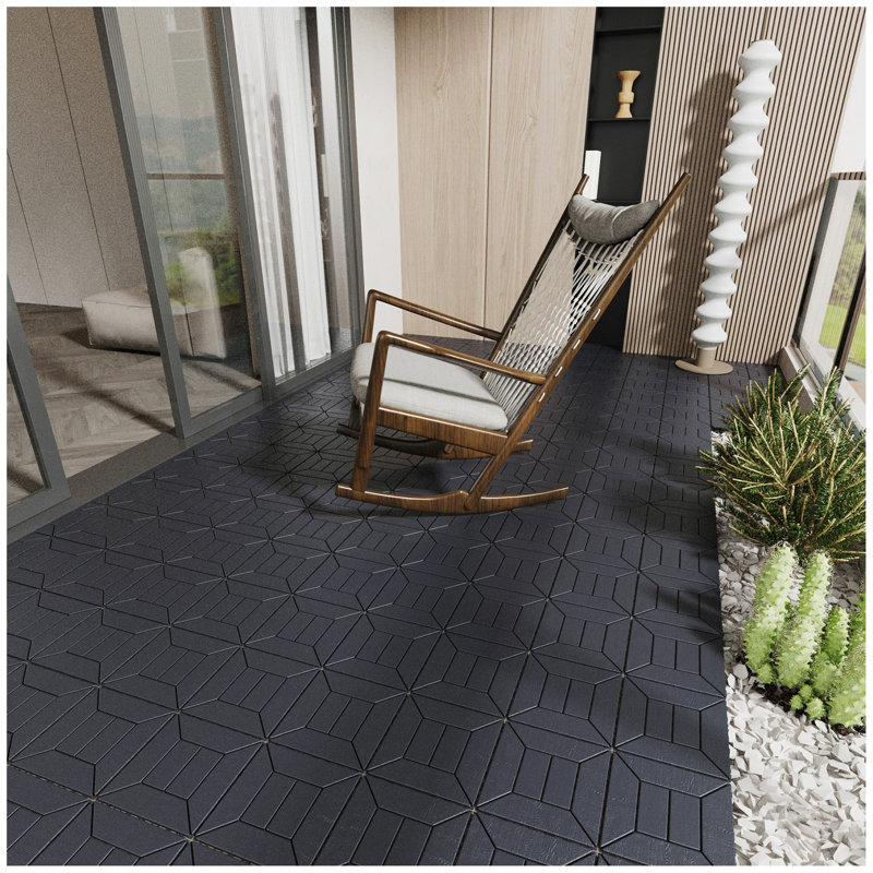 Nouveau style de tuiles de terrasse de 12 po, tuiles de terrasse à emboîtement de module de bricolage, tuiles de cour faciles et rapides à installer pour le porche de la cour arrière du balcon 44 pièces