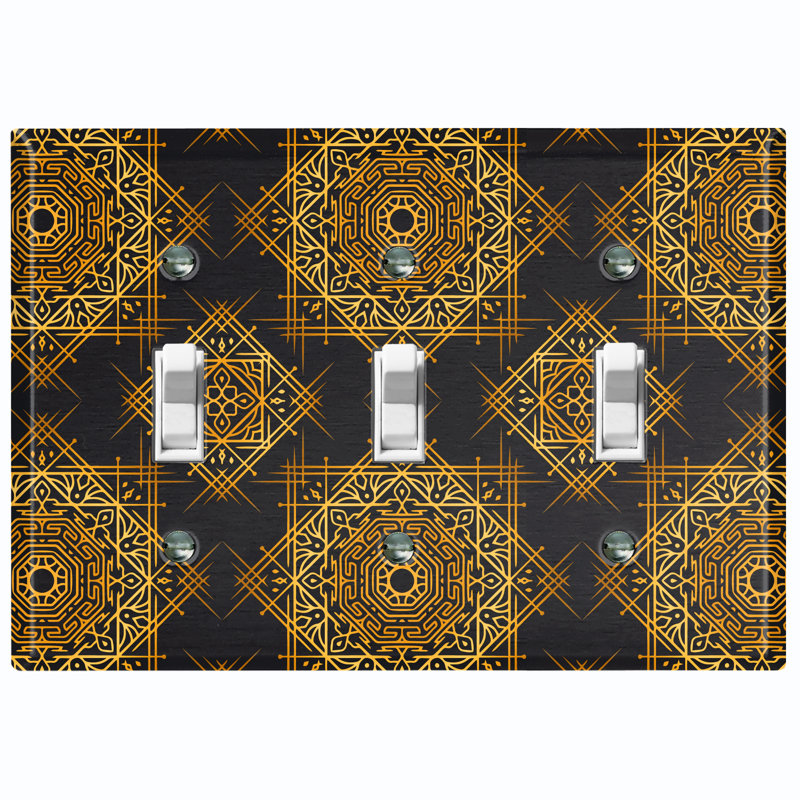 Patterned 3 - Gang Toggle Light Switch Standard Wall Plate