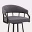 Tabouret de bar pivotant 30 po gris ardoise et métal noir