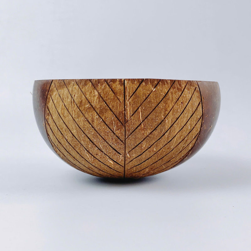 Hand-carved eco-friendly natural coconut palm shell bowl - CSB004A