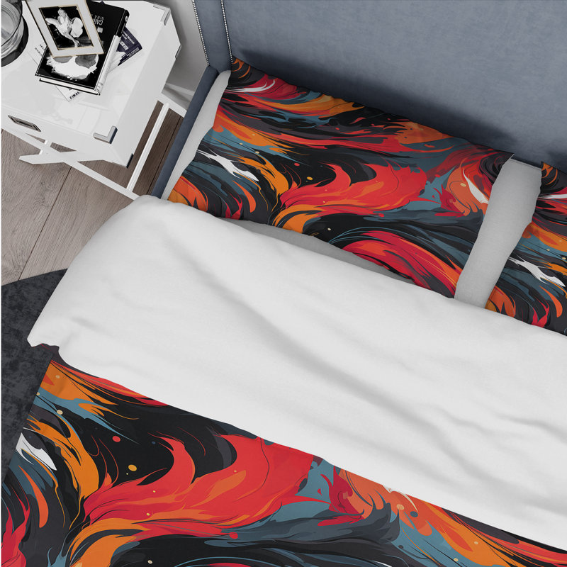 Ensemble de housse de couette Popart Bold Brush Frenzy, Housse de couette pour très grand lit et 2 très