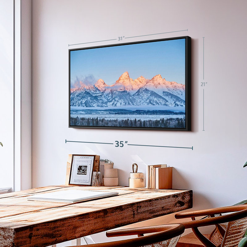 «Frozen Grand Tetons Wall Art», H 21 po x l 31 po
