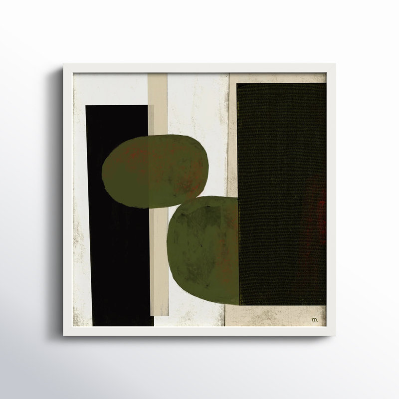 «Collage 1» par Studio, art mural encadré, H 16 po x l 16 po x P 1,25 po, Papier avec cadre blanc