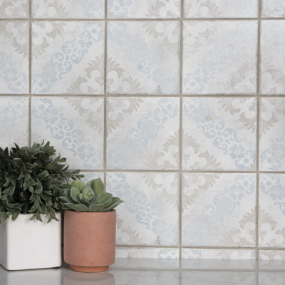 Carreau de porcelaine à motif pour mur et plancher 6 po x 6 po Barcelona