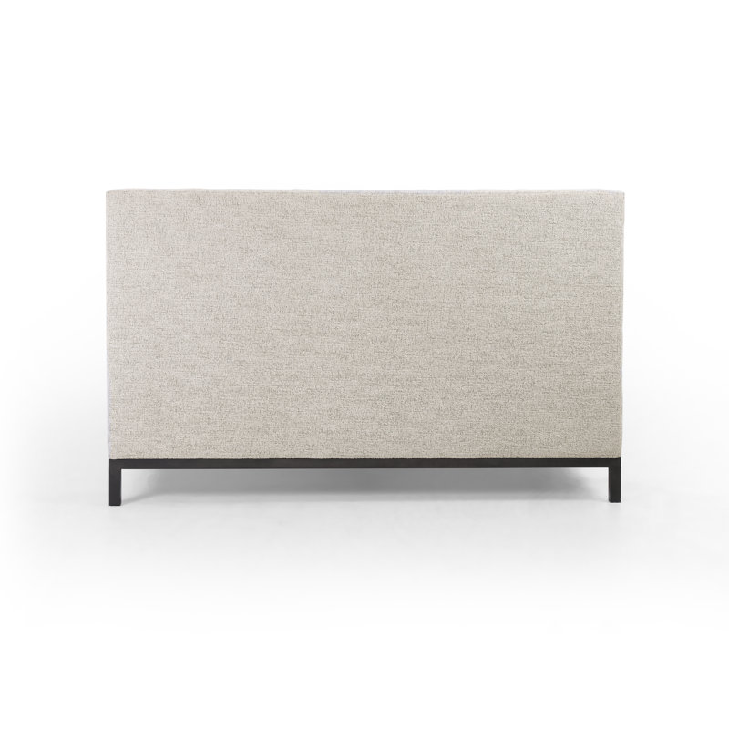 Upholstered Wingback Bed, Queen, Plushtone Linen