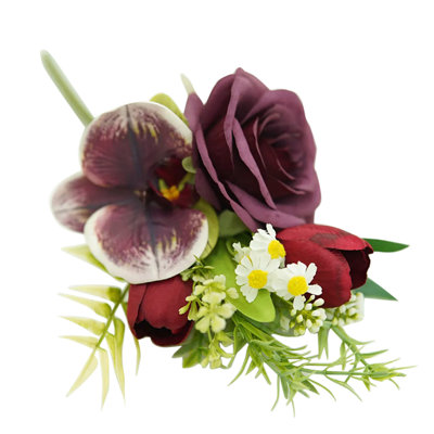  Faux fleurs artificielles pour la décoration de la maison Bouquet simulé grande rose Fausse fleur Table de salle à manger Fleur d'orchidée artificielle Faux rose