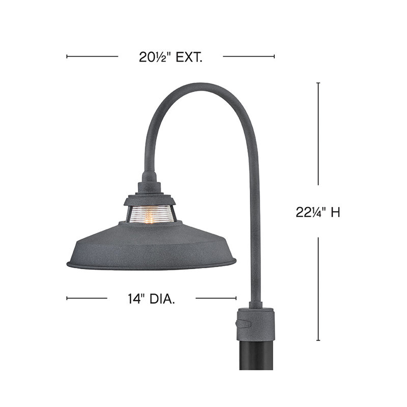 Troyer 1 - Light Pier Mount Lantern, Aged Zinc